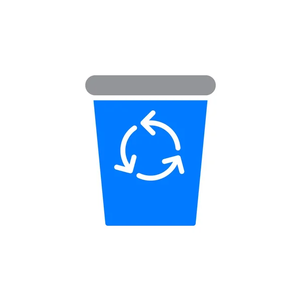 Recycle Bin Icon Vector Filled Flat Sign Solid Colorful Pictogram — Stock Vector