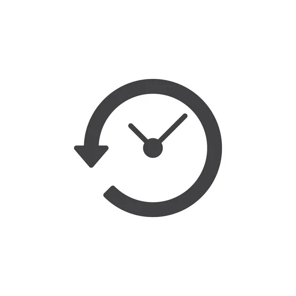 Reloj Con Flecha Alrededor Del Vector Icono Lleno Signo Plano — Vector de stock
