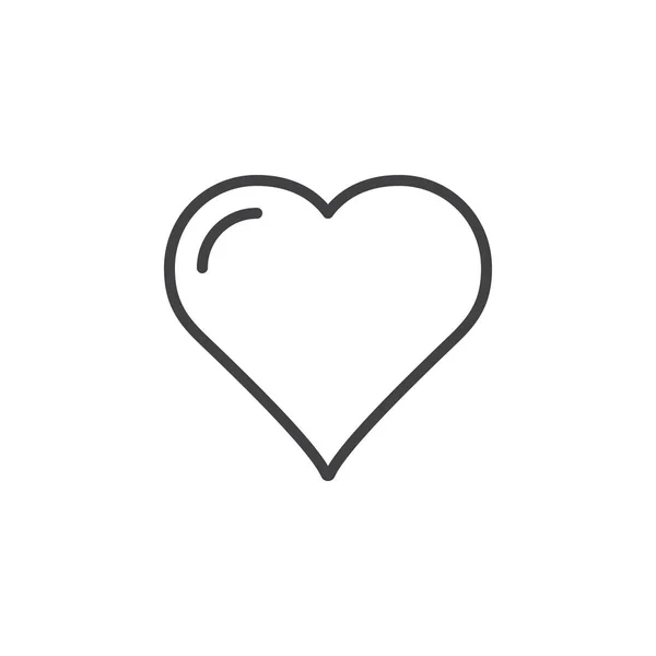 Herz Lieblings Liniensymbol Umrissvektorzeichen Lineares Stilpiktogramm Auf Weiß Isoliert Liebessymbol — Stockvektor
