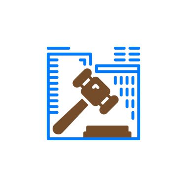 Açık artırma çekiç simge vektör, dolu düz işareti, üzerinde beyaz izole katı renkli sembol. Sembol, logo illüstrasyon