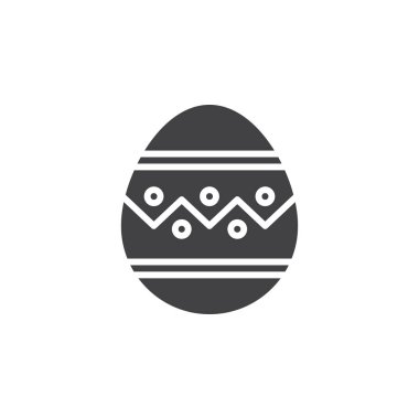 Paskalya yumurtası simge vektör, düz işareti, üzerinde beyaz izole katı piktogram dolu. Sembol, logo illüstrasyon