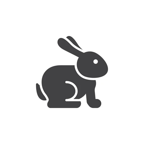 Paskalya Tavşanı Simge Vektör Dolu Düz Işareti Üzerinde Beyaz Izole — Stok Vektör