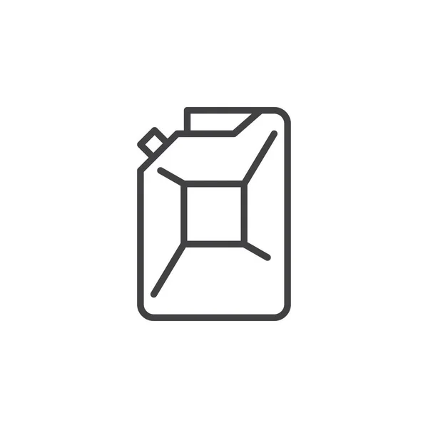 Benzinkanister Liniensymbol Umrissvektorzeichen Lineares Piktogramm Auf Weiß Isoliert Symbol Logo — Stockvektor