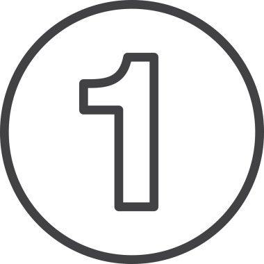 Bir, 1 numaralı satırı simgesi, doğrusal dairesel işareti