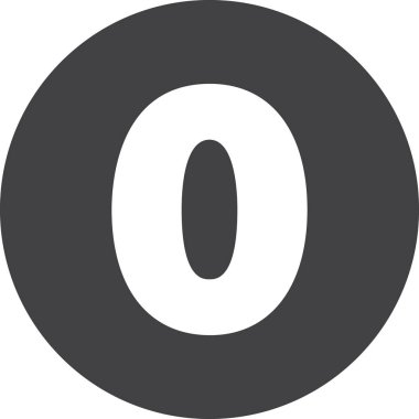 Sıfır, sayı 0 düz simgesi, dairesel işareti