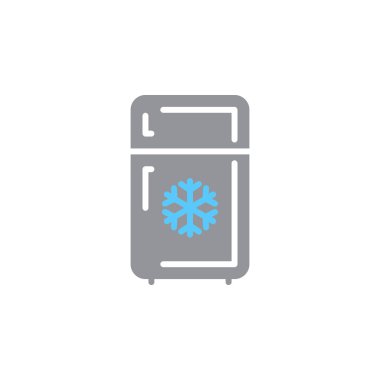 Buzdolabı simge vektör, düz işareti, üzerinde beyaz izole katı renkli sembol dolu. Buzdolabı sembolü, logo illüstrasyon