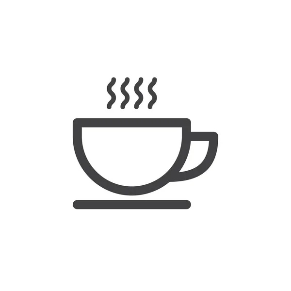 Koffie Cup Lijn Pictogram Omtrek Vector Teken Lineair Pictogram Geïsoleerd — Stockvector