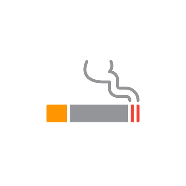 Vecteur Icône Cigarette Panneau Plat Rempli Pictogramme Coloré Solide Isolé — Image vectorielle