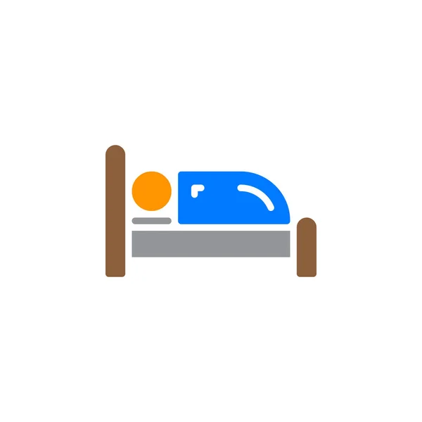 Single Bed Icon Vector Filled Flat Sign Solid Colorful Pictogram — Stock Vector