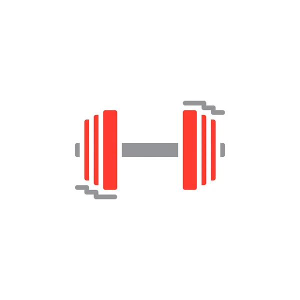 哑铃图标向量 填充平面符号 在白色上隔离的实心五颜六色的象形文字 健身房 健身标志 标志插图 — 图库矢量图片