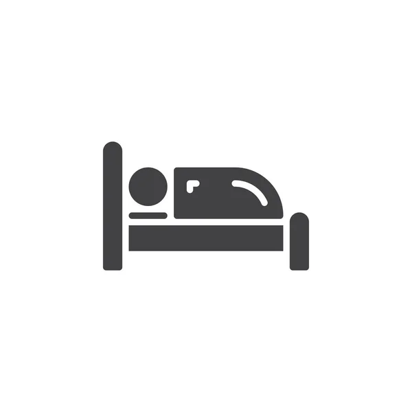 Eenpersoonsbed Pictogram Vector Gevulde Plat Bord Solide Pictogram Geïsoleerd Wit — Stockvector