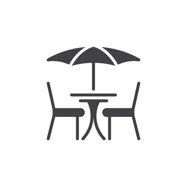 Street Cafe icon vector, filled flat sign, solid pictogram isolated on white. Symbol, logo illustration