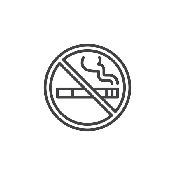 Nenhum Ícone Linha Área Fumar Sinal Vetor Contorno Pictograma Linear — Vetor de Stock