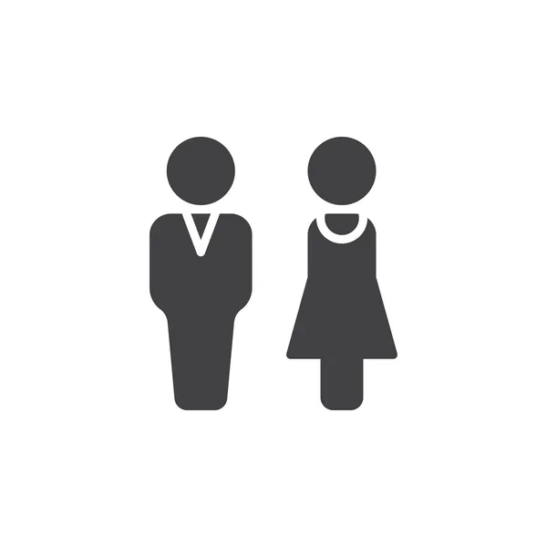 Man Vrouw Pictogram Vector Gevulde Plat Bord Solide Pictogram Geïsoleerd — Stockvector