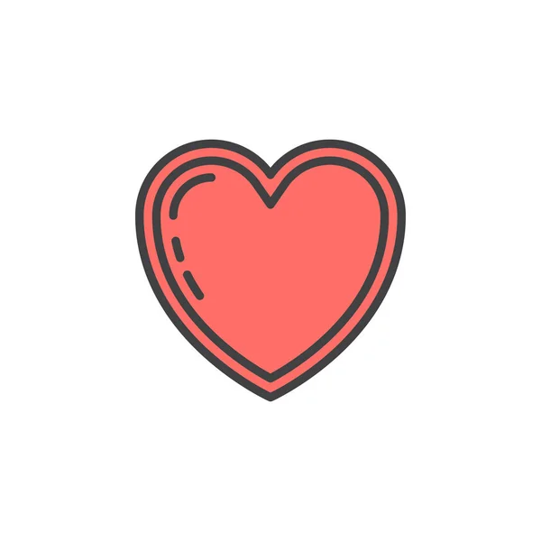 Иконка Линии Сердца Заполненный Контур Векторного Знака Линейная Красочная Пиктограмма — стоковый вектор