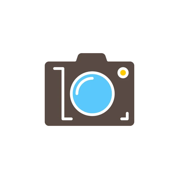 Fotokamera Icon Vektor Gefülltes Flaches Schild Einfarbiges Farbiges Piktogramm Auf — Stockvektor