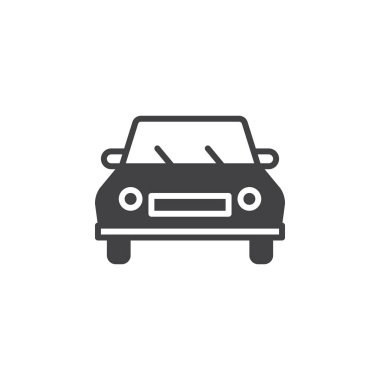 Araba, araç simge vektör, düz işareti, üzerinde beyaz izole katı piktogram dolu. Sembol, logo illüstrasyon