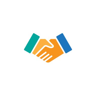 Karşılıklı anlaşma simge vektör, düz işareti, üzerinde beyaz izole katı renkli sembol dolu. İş ortaklığı sembolü, logo illüstrasyon