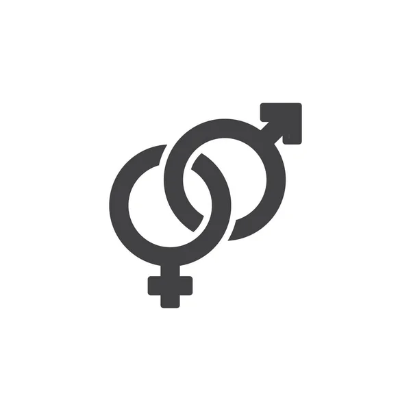 Vector Símbolo Género Heterosexual Signo Plano Masculino Femenino Pictograma Sólido — Archivo Imágenes Vectoriales