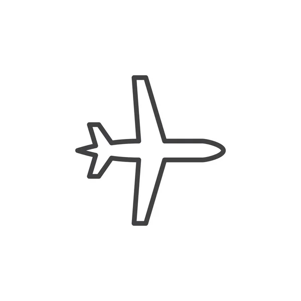 Avión Icono Línea Aérea Signo Vectorial Contorno Pictograma Lineal Aislado — Vector de stock