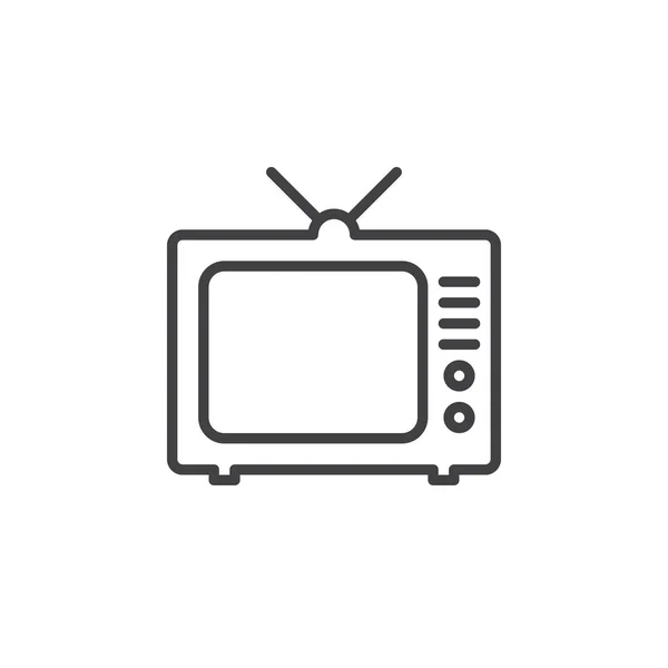 Телевізор Іконка Телевізійної Лінії Контурний Векторний Знак Лінійна Піктограма Ізольовані — стоковий вектор