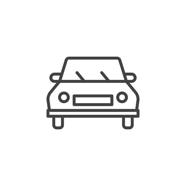 車のラインのアイコン アウトライン ベクトル署名 線形のピクトグラムを白で隔離 シンボル ロゴの図 — ストックベクタ