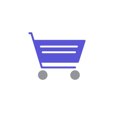 Alışveriş sepeti simge vektör, düz işareti, üzerinde beyaz izole katı renkli sembol dolu. Sembol, logo illüstrasyon