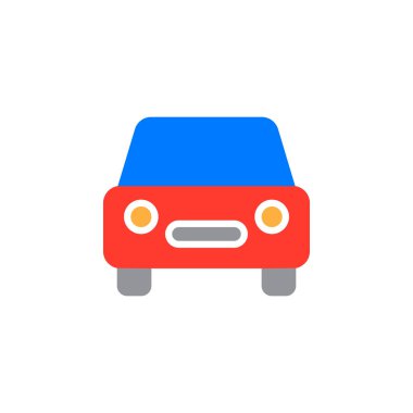 Otomobil, araba simge vektör, düz işareti, üzerinde beyaz izole katı renkli sembol dolu. Sembol, logo illüstrasyon