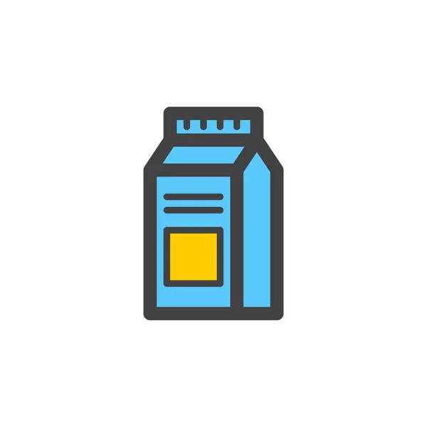 Значок Линии Milk Juice Carton Box Pack Заполненный Векторный Знак — стоковый вектор