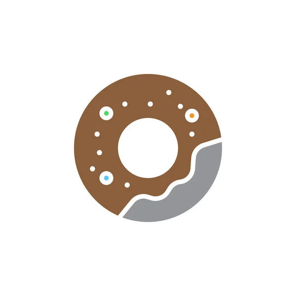 Donut Oder Donut Icon Vektor Gefüllte Flache Zeichen Solide Bunte — Stockvektor