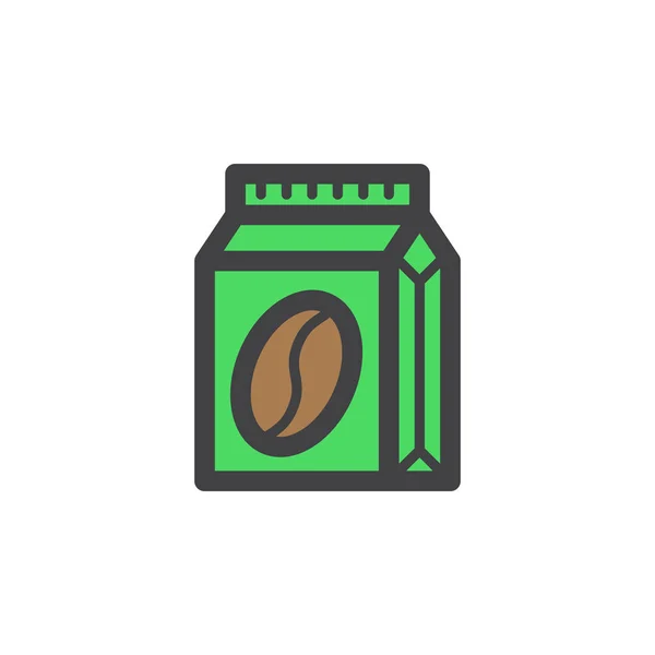 Иконка Линии Кофейного Пакета Заполненный Контур Векторного Знака Линейная Красочная — стоковый вектор