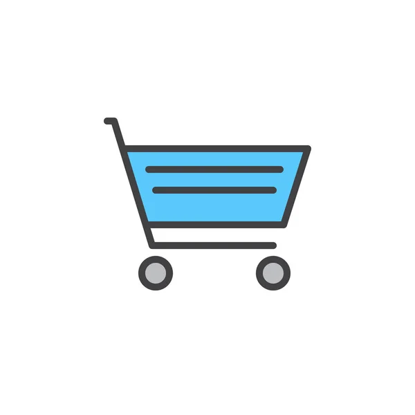 Icono Línea Carrito Compras Signo Vector Contorno Lleno Pictograma Lineal — Archivo Imágenes Vectoriales