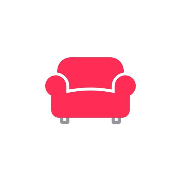 Sofa Couch Icon Vektor Gefülltes Flaches Schild Einfarbiges Piktogramm Isoliert — Stockvektor