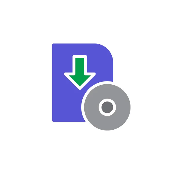 Software Download Icon Vektor Gefüllte Flache Zeichen Einfarbige Piktogramme Auf — Stockvektor
