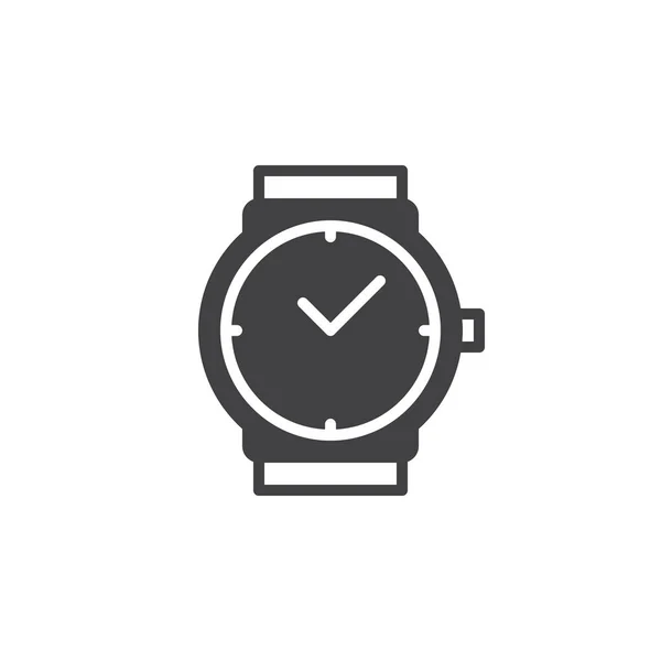 Wrist Watch Icon Vector Filled Flat Sign Solid Pictogram Isolated — Stockvector