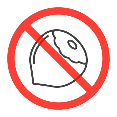 Somun çizgisi simgesinde yasağı kırmızı daire, Anti uyarı işareti, yasak sembolü. Vektör çizim üzerinde beyaz izole