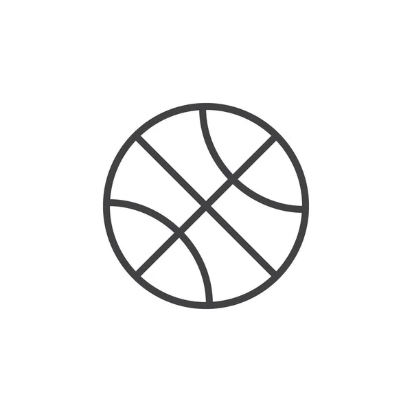 Basket Ball Ikon Disposition Vector Tecken Linjär Stil Piktogram Isolerade — Stock vektor