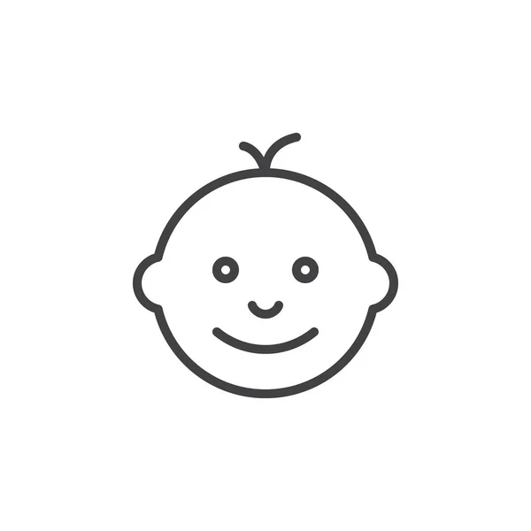 Μωρό Εικονίδιο Γραμμή Πρόσωπο Περίγραμμα Σημάδι Διάνυσμα Γραμμικό Στυλ Εικονόγραμμα — Διανυσματικό Αρχείο