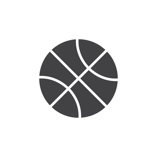 Basket Ball Ikonen Vektor Fyllda Platta Tecken Solid Piktogram Isolerade — Stock vektor
