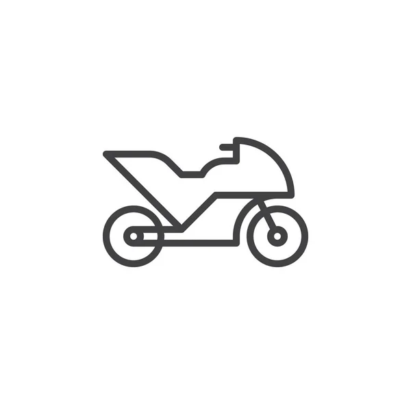 Motorrad Sportfahrrad Liniensymbol Umrissvektorschild Lineares Stilpiktogramm Auf Weiß Isoliert Symbol — Stockvektor