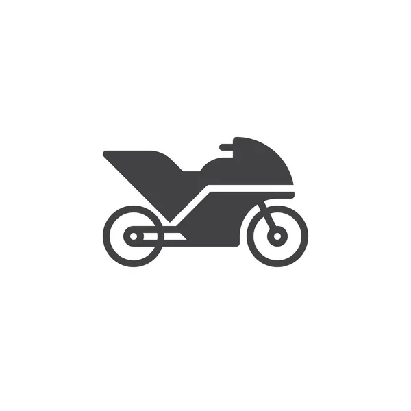 摩托车 运动自行车图标向量 填充平面标志 固体象形文字隔离在白色 徽标插图 — 图库矢量图片