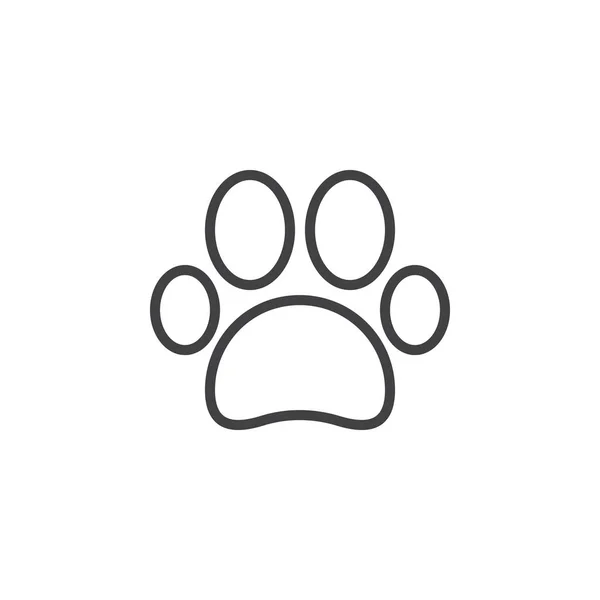 Paw Line Icon Outline Vector Sign Linear Style Pictogram Isolated — Stock Vector