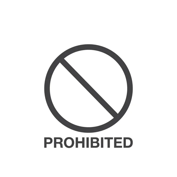 Signo Prohibición Símbolo Prohibición Ilustración Vectorial — Vector de stock