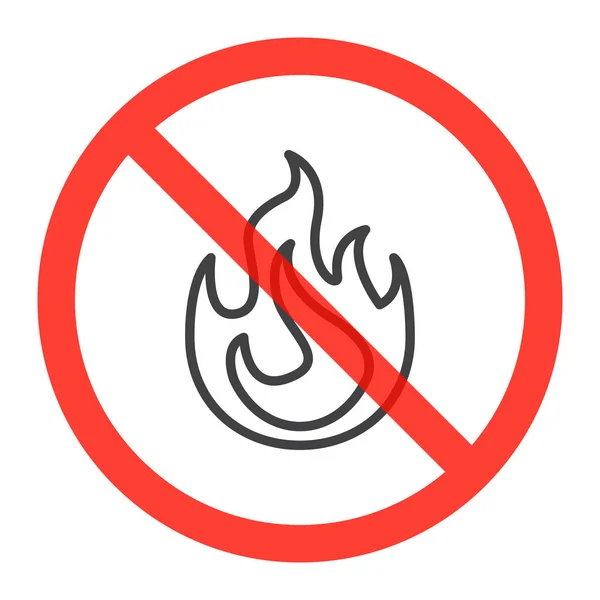 火线图标在禁止红色圆圈 没有篝火禁令标志 禁止符号 在白色查出的向量例证 — 图库矢量图片