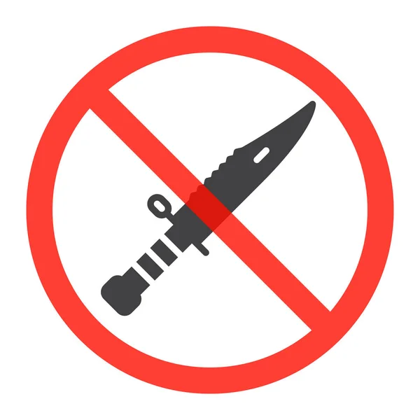 Ícone Faca Círculo Vermelho Proibição Nenhum Sinal Proibição Armas Aço — Vetor de Stock