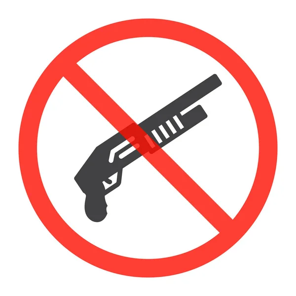 Icono Escopeta Círculo Rojo Prohibición Hay Señal Prohibición Armas Símbolo — Vector de stock