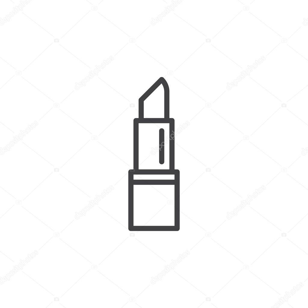 Lipstick, rouge line icon, outline vector sign, linear style pictogram isolated on white. Womens beauty cosmetics symbol, logo illustration