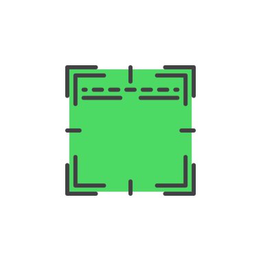 Tarayıcı satırı simgesi, doldurulmuş Anahat vektör işareti, üzerinde beyaz izole doğrusal renkli sembol. Sembol, logo illüstrasyon