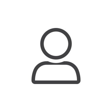 Kullanıcı satırı simgesi, profil anahat vektör logo illüstrasyon, doğrusal piktogram beyaz izole