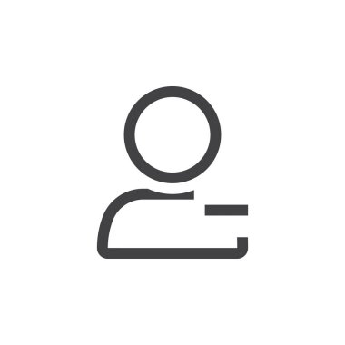 Kullanıcı çizgi simgesini, Anahat vektör logo illüstrasyon, doğrusal piktogram beyaz izole kaldır